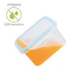 Recipiente Hermetico Plastico Cuadrado 400 ml.  11x11x6 (Alt.) cm.
