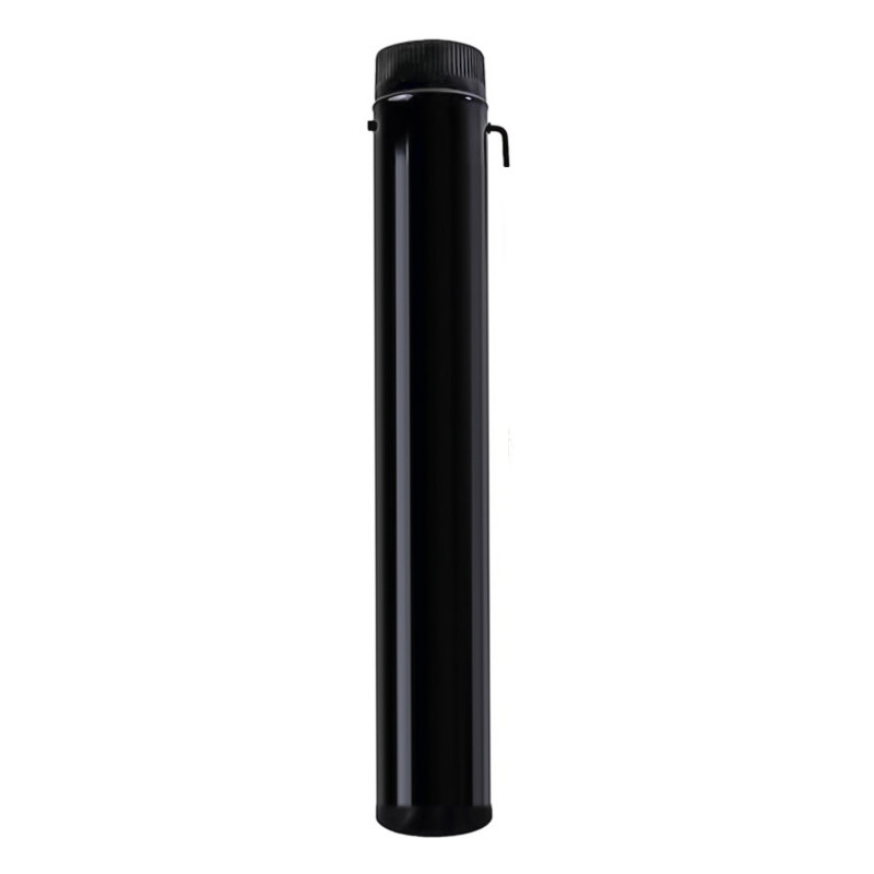 Wolfpack Tubo de Estufa Acero Vitrificado Negro Ø 110 mm. Con llave Estufas de Leña, Chimenea, Alta resistencia, Color Negro