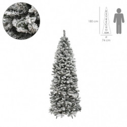 Arbol De Navidad 180 cm. Slim Nevado (estrecho) 653 Ramas PVC