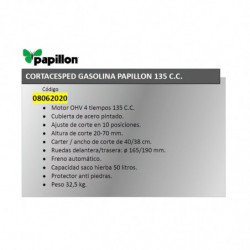 Cortacesped Gasolina Papillon 135 cm³