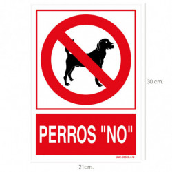 Cartel / Señal Perros "No"...