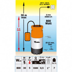 Bomba Agua Sumergible Multietapa 800 w.